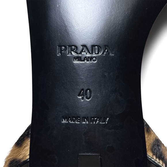 Prada Printed Leather Sandals in Honey - Picture 7 of 8